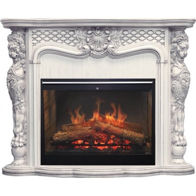 Фото Dimplex Castle - Слоновая кость с темной патиной с очагом Symphony 30 DF3020-INT