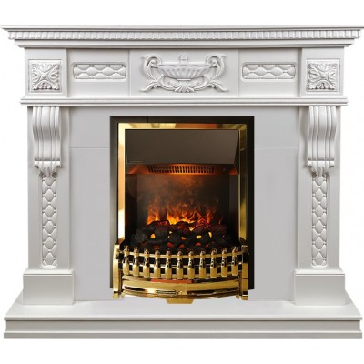 Фото Dimplex Corsica - Матовый белый (Ширина 1100) с очагом Atherton