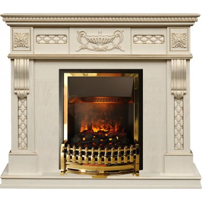 Фото Dimplex Corsica - Слоновая кость с патиной (Ширина 1100) с очагом Atherton