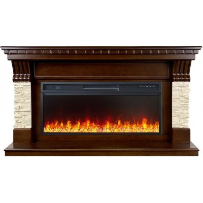 Фото Royal Flame Denver - Темный дуб / Бежевый (Ширина 1500 мм) с очагом Vision 42 LED