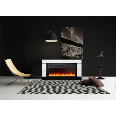 Фото Royal Flame Modern - Белый с черным (Глубина 300 мм)