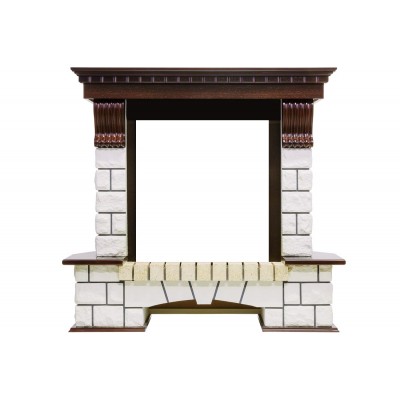 Dimplex Pierre Luxe угловой - Темный дуб / Белый (Высота 1020мм) с очагом Danville Black FB2 Фото Dimplex Pierre Luxe угловой - Темный дуб / Белый (Высота 1020мм) с очагом Danville Black FB2