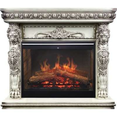 Фото Dimplex Windsor - Слоновая кость с патиной с очагом Symphony 30 DF3020-INT