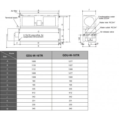 General Climate GDU-W-18TR канальный фанкойл Фото General Climate GDU-W-18TR канальный фанкойл